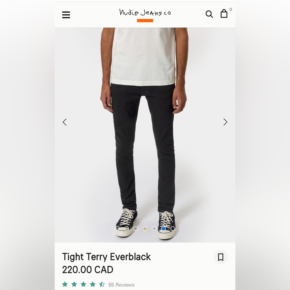 NEW Nudie Men’s Tight Terry Jeans (Everblack)